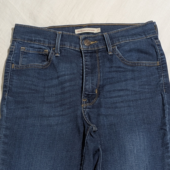 Levi's 720 High Rise Super Skinny Blue Jeans - Picture 8 of 11
